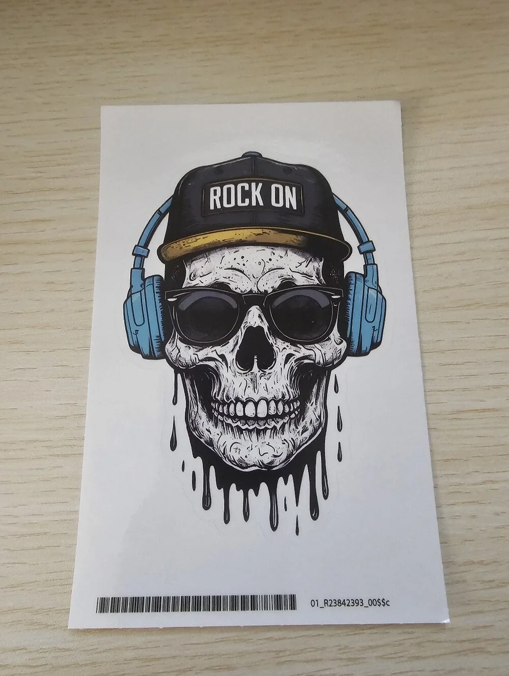 Rock On Skull Graphic with Headphones Vinyl Sticker Decal  4
